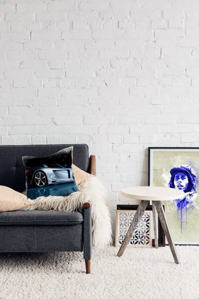 Paul Sinus Art silber, blau, rot, Sportauto, Reflektion, Technologie Deko Kissen 40x40cm für Couch Sofa Lounge Zier Weihnachtsangebot