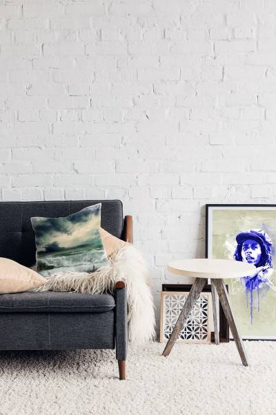 Paul Sinus Art Meer, grau, grün, überschlagende Welle, Wolken Deko Kissen 40x40cm für Couch Sofa Lounge Zierkissen Top Angebot