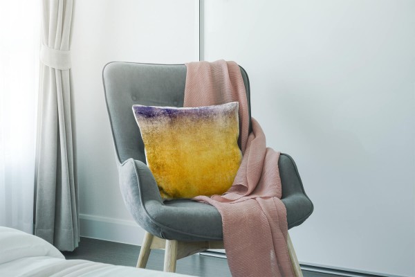 Paul Sinus Art Abstrakt, orange, lila, getupft, gemalt Deko Kissen 40x40cm für Couch Sofa Lounge Zierkissen Blitzangebot