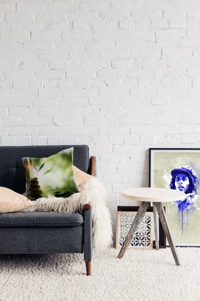 Paul Sinus Art Natur, grün, braun, Bambus, Steine, spirituell Deko Kissen 40x40cm für Couch Sofa Lounge Zierkissen Große Rabatte
