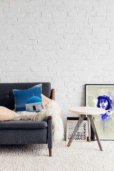 Paul Sinus Art City, blau, weiß, Santorini, Griechenland Deko Kissen 40x40cm für Couch Sofa Lounge Zierkissen Saisonale Angebote
