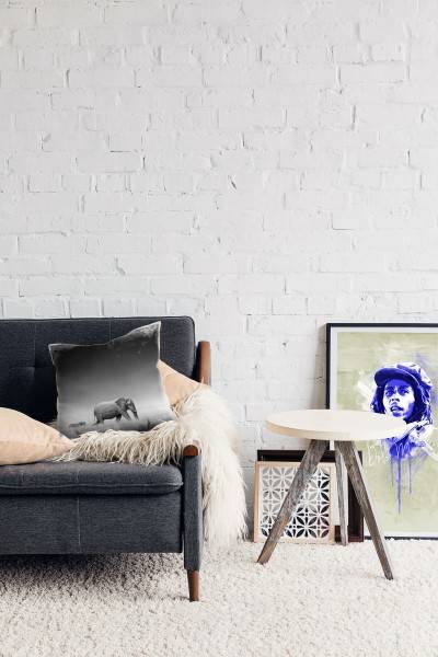 Paul Sinus Art Tiere, schwarz, weiß, Elefant und Zebra Deko Kissen 40x40cm für Couch Sofa Lounge Zierkissen Neueste Stile