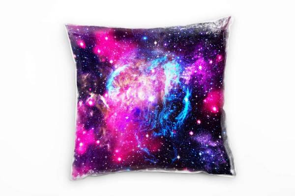 Paul Sinus Art Abstrakt, pink, blau, schwarz, Universum Deko Kissen 40x40cm für Couch Sofa Lounge Zierkissen