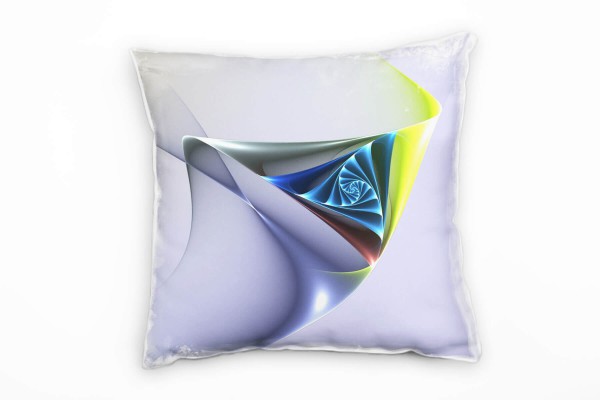 Paul Sinus Art Abstrakt, gelb, lila, rot, blau, Spirale Deko Kissen 40x40cm für Couch Sofa Lounge Zierkissen