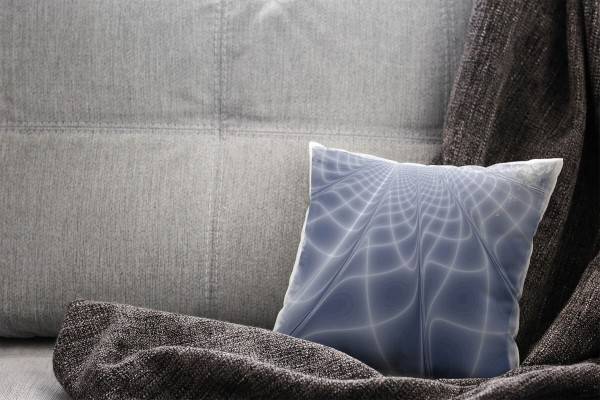 Paul Sinus Art Abstrakt, weiß, grau, geschwungene Linien, Spinnennetz Deko Kissen 40x40cm für Couch Sofa Lounge Zie Discount Store für neue Produkte