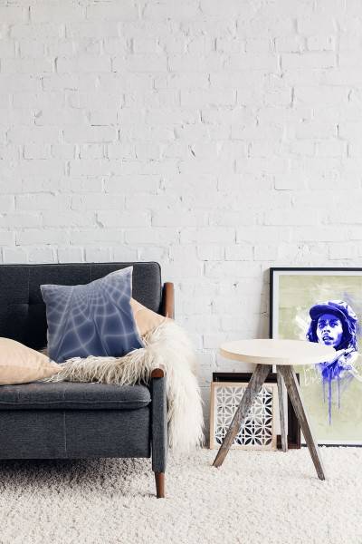 Paul Sinus Art Abstrakt, weiß, grau, geschwungene Linien, Spinnennetz Deko Kissen 40x40cm für Couch Sofa Lounge Zie Discount Store für neue Produkte
