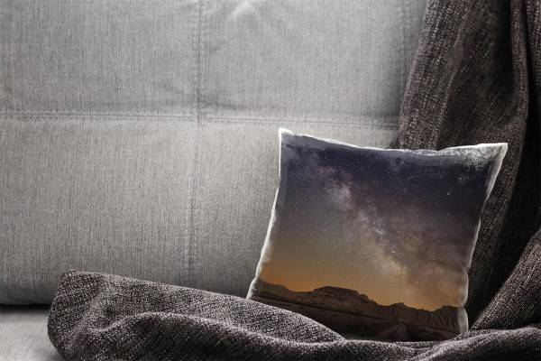 Paul Sinus Art Natur, braun, Milchstraße, Berge, Nacht Deko Kissen 40x40cm für Couch Sofa Lounge Zierkissen Clearance-Verkauf
