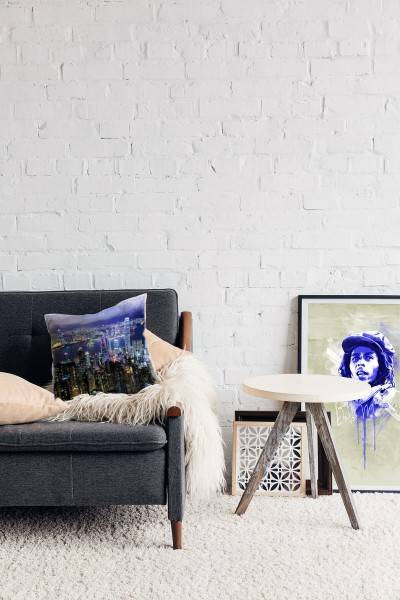 Paul Sinus Art Urban und City, bunt, Hongkong, Nacht, Hochhäuser Deko Kissen 40x40cm für Couch Sofa Lounge Zierkiss Kostenloser Versand international