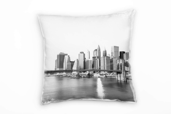 Paul Sinus Art Urban und City, schwarz, weiß, New York Deko Kissen 40x40cm für Couch Sofa Lounge Zierkissen