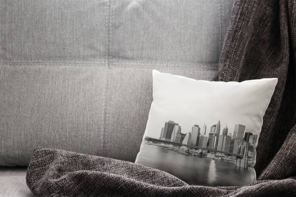 Paul Sinus Art Urban und City, schwarz, weiß, New York Deko Kissen 40x40cm für Couch Sofa Lounge Zierkissen Speichern exportieren