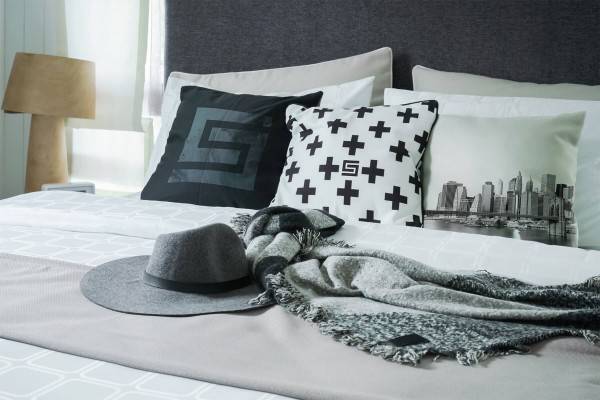 Paul Sinus Art Urban und City, schwarz, weiß, New York Deko Kissen 40x40cm für Couch Sofa Lounge Zierkissen Speichern exportieren