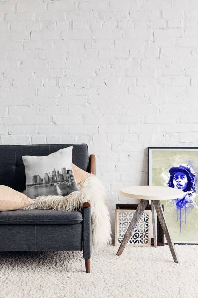 Paul Sinus Art Urban und City, schwarz, weiß, New York Deko Kissen 40x40cm für Couch Sofa Lounge Zierkissen Speichern exportieren