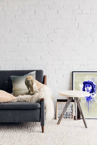 Paul Sinus Art Tiere, braun, grau, Elefant Deko Kissen 40x40cm für Couch Sofa Lounge Zierkissen Rabatt