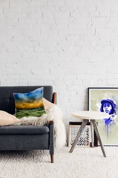 Paul Sinus Art Meer, blau, orange, grün, Wellen, Wolken Deko Kissen 40x40cm für Couch Sofa Lounge Zierkissen Günstig kaufen