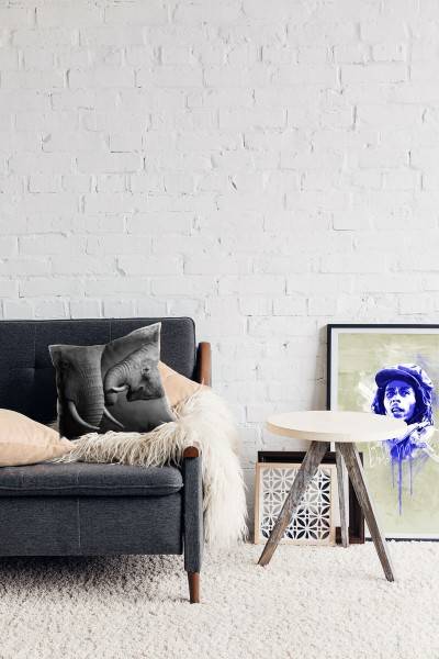 Paul Sinus Art Tiere, schwarz, weiß, Elefantenbaby mit seiner Mutter Deko Kissen 40x40cm für Couch Sofa Lounge Zier Flash Sale