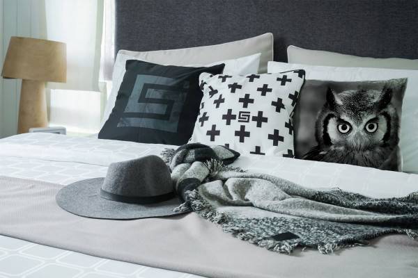 Paul Sinus Art Tiere, schwarz, weiß, Eule, Nah Deko Kissen 40x40cm für Couch Sofa Lounge Zierkissen Online Shopping