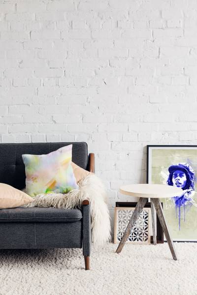 Paul Sinus Art Blumen, bunt Pastellfarben, Unscharf Deko Kissen 40x40cm für Couch Sofa Lounge Zierkissen Black Friday