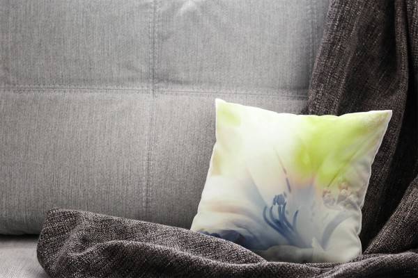 Paul Sinus Art Blumen, grün, blau, Pastellfarben, Nah Deko Kissen 40x40cm für Couch Sofa Lounge Zierkissen Cyber Monday