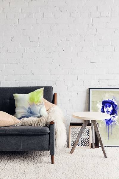 Paul Sinus Art Blumen, grün, blau, Pastellfarben, Nah Deko Kissen 40x40cm für Couch Sofa Lounge Zierkissen Cyber Monday