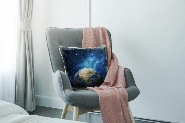 Paul Sinus Art Natur, Abstrakt, blau, braun, Erde, Universum Deko Kissen 40x40cm für Couch Sofa Lounge Zierkissen Heißer Verkauf