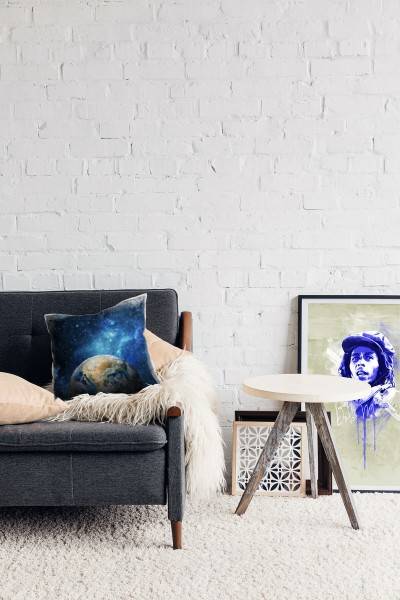 Paul Sinus Art Natur, Abstrakt, blau, braun, Erde, Universum Deko Kissen 40x40cm für Couch Sofa Lounge Zierkissen Heißer Verkauf