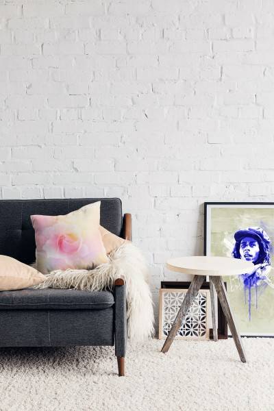 Paul Sinus Art Blumen, rosa, Pastellfarben, Rosa Deko Kissen 40x40cm für Couch Sofa Lounge Zierkissen Exklusive Angebote